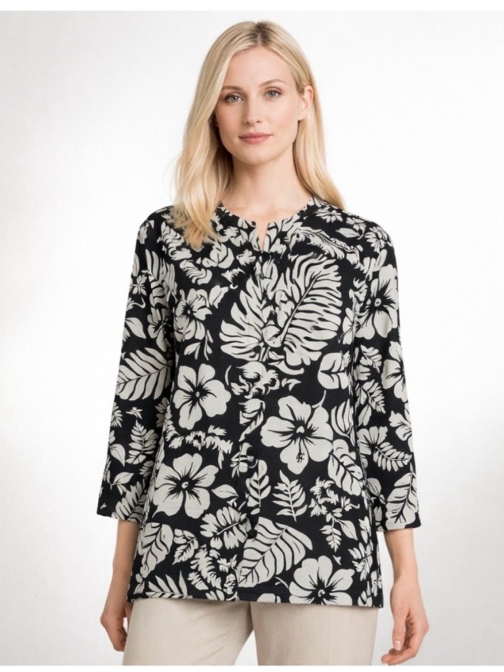 Ralph Lauren Black and White Floral Top - Picture 4 of 5